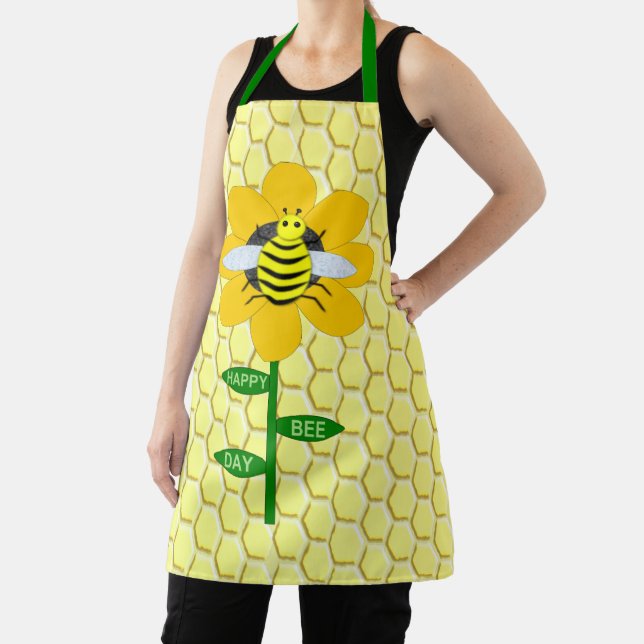 Happy Bee Day Birthday Bumblebee Apron (Insitu)