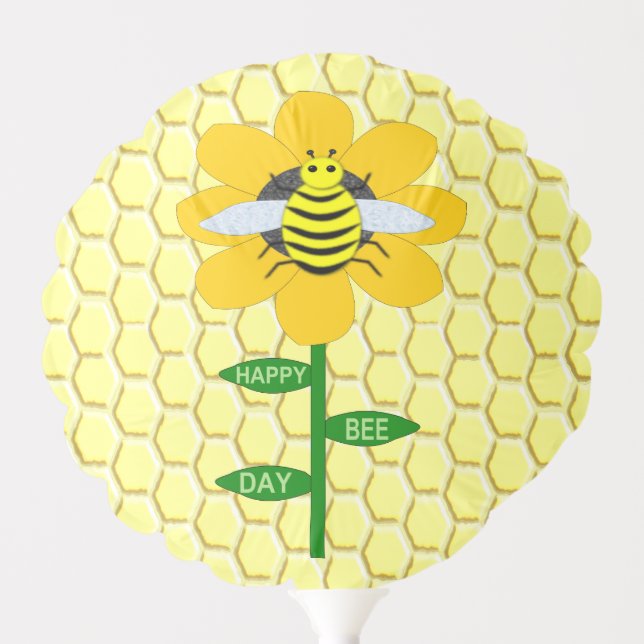Happy Bee Day Birthday Bumblebee Balloon (Front)