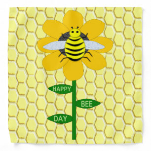 Happy Bee Day Birthday Bumblebee Bandana