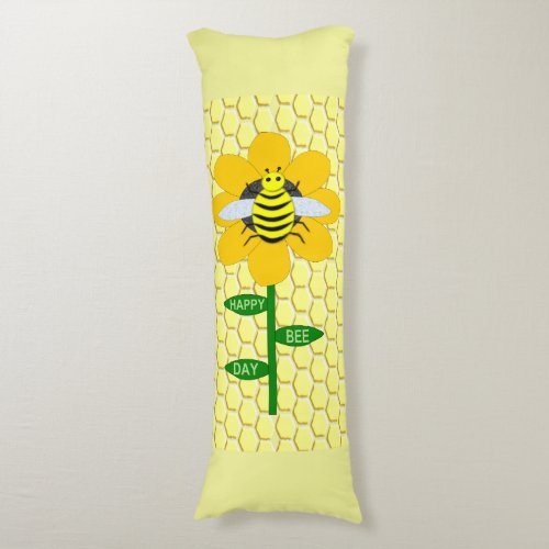 Happy Bee Day Birthday Bumblebee Body Pillow