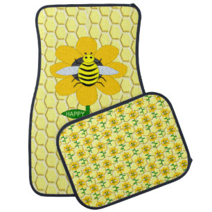Happy Bee Day Birthday Bumblebee Car Floor Mat