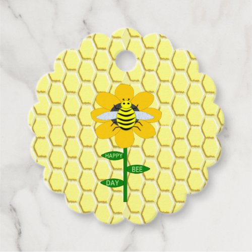 Happy Bee Day Birthday Bumblebee Custom Favor Tags