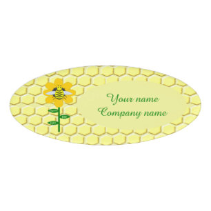 Happy Bee Day Birthday Bumblebee Custom Name Tag