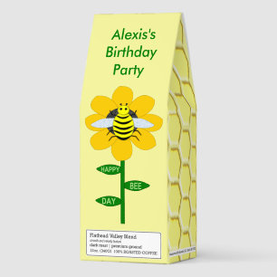 Happy Bee Day Birthday Bumblebee Custom Party Roasted Coffee