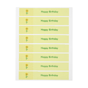 Happy Bee Day Birthday Bumblebee Custom Wrap Around Address Label