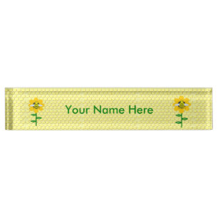 Happy Bee Day Birthday Bumblebee Desk Name Plate