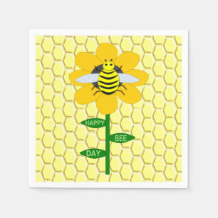 Happy Bee Day Birthday Bumblebee Napkins