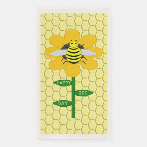 Happy Bee Day Birthday Bumblebee Paper Guest Towels