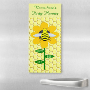 Happy Bee Day Birthday Bumblebee Party Planner Magnetic Notepad