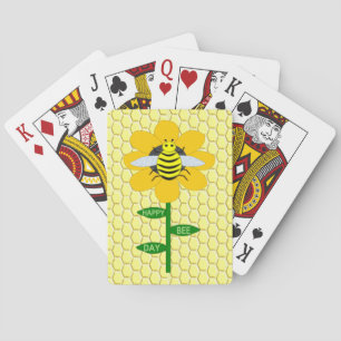 Happy Bee Day Birthday Bumblebee Poker Cards