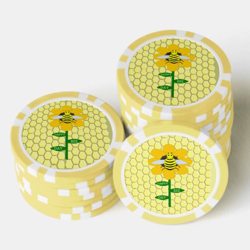 Happy Bee Day Birthday Bumblebee Poker Chips