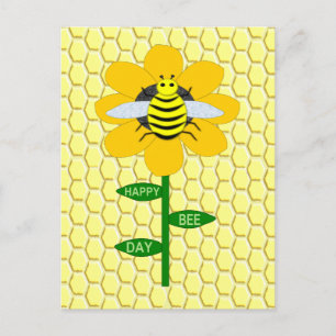Happy Bee Day Birthday Bumblebee Postcard