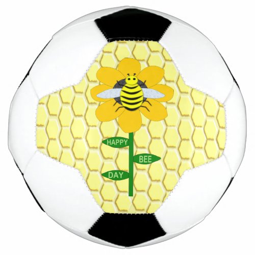Happy Bee Day Birthday Bumblebee Soccer Ball