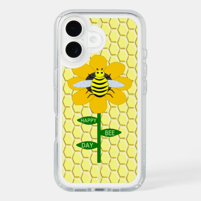 Happy bee Day Birthday Bumblebee Speck iPhone Case (Front)