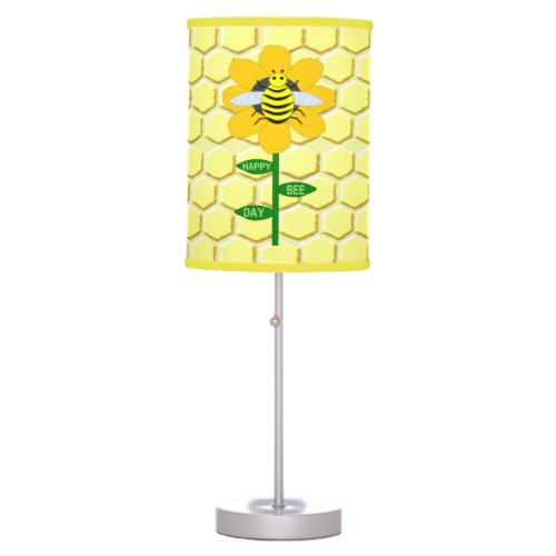 Happy Bee Day Birthday Bumblebee Table Lamp