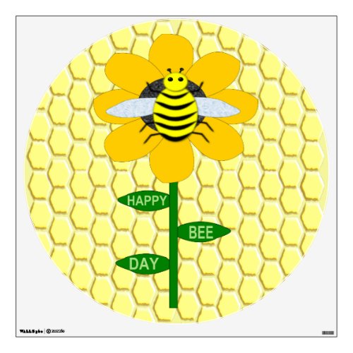 Happy Bee Day Birthday Bumblebee Wall Decal