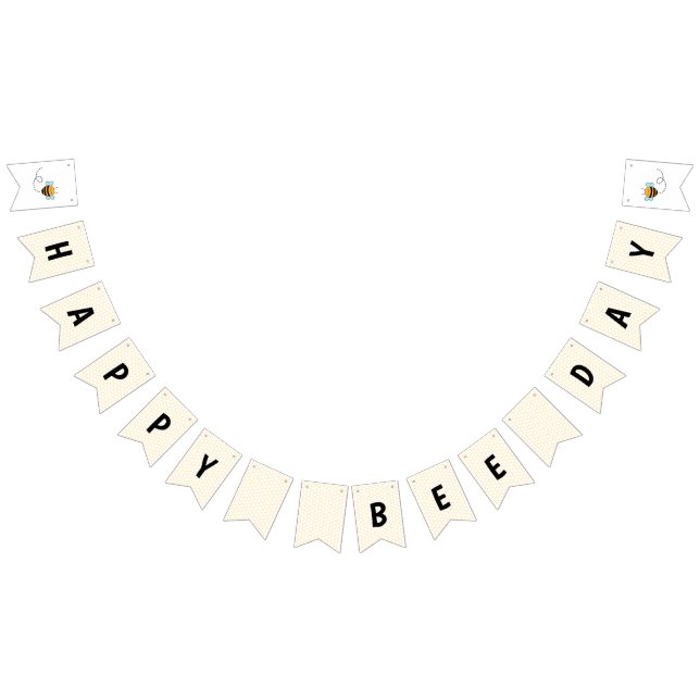 Happy Bee day Birthday Bunting Flags (All)