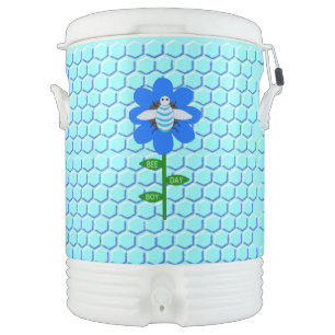 Happy Bee Day Boy Blue Birthday Bumblebee Beverage Cooler