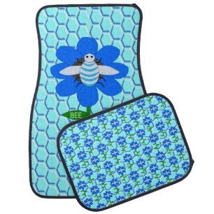 Happy Bee Day Boy Blue Birthday Bumblebee Car Floor Mat