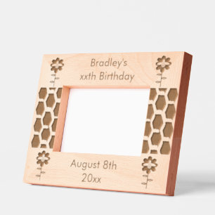 Happy Bee Day Boy Blue Birthday Bumblebee Custom Engraved Frames