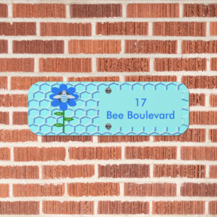 Happy Bee Day Boy Blue Birthday Bumblebee House Metal Sign
