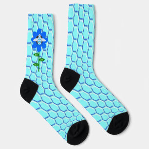 Happy Bee Day Boy Blue Birthday Bumblebee Socks