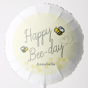 Happy Bee Day Girl Birthday Balloon