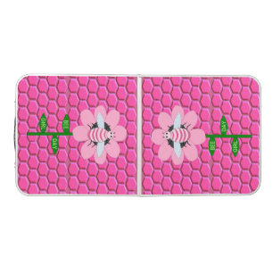 Happy Bee Day Girl Pink Birthday Bumblebee Beer Pong Table