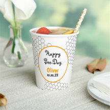 Happy Bee Day Honeycomb Paper Cups