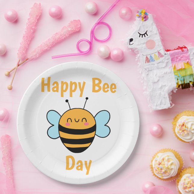 Happy Bee Day Paper Plates (Party)