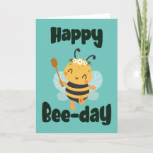 Happy Bee-day with Cute bee folded card