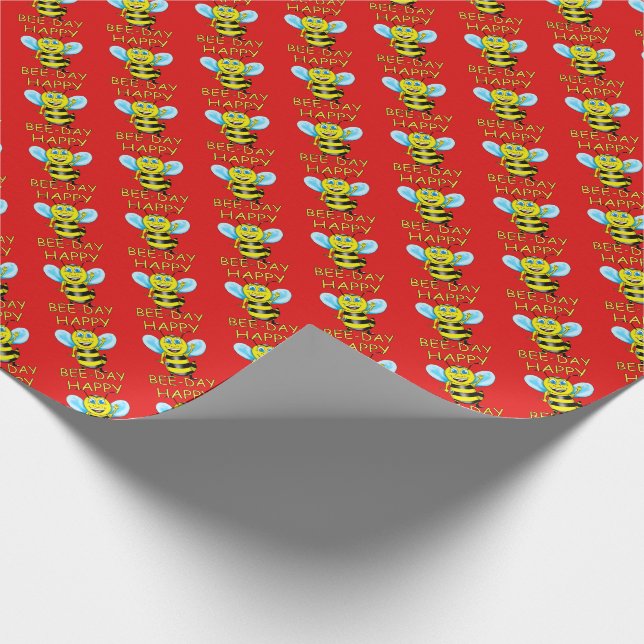 Happy Bee-Day Wrapping Paper (Corner)