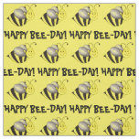 Happy Bee Day Yellow Bumblebee Honeybee Birthday Fabric