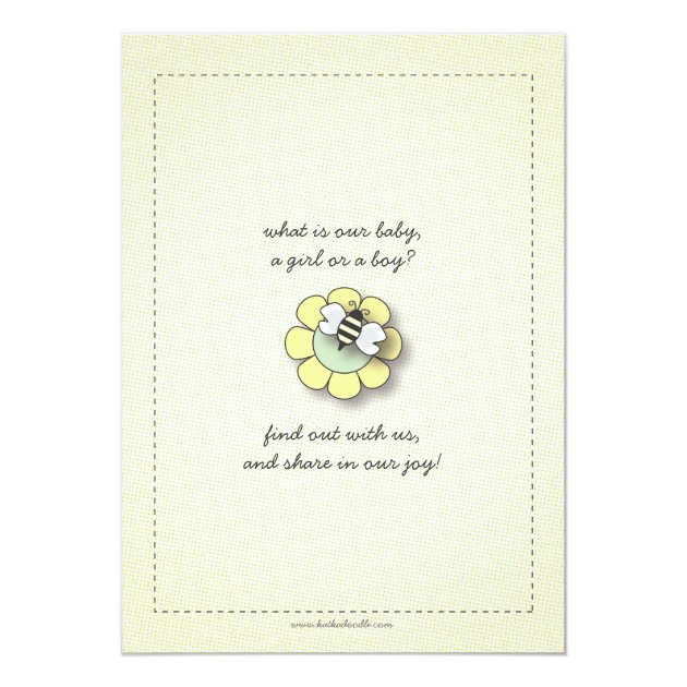 Happy Bee Family Couples Baby Gender Reveal Party Invitation