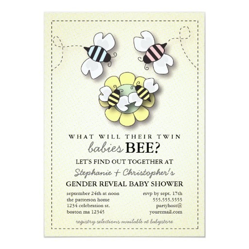 Invitations For Twins Gender Reveal Party 5