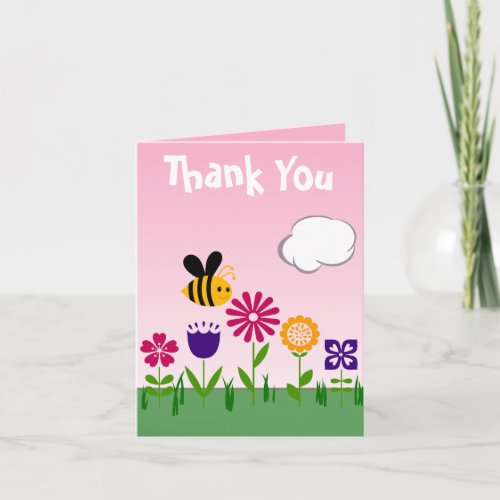 Happy Bee Flower Garden Custom BIRTHDAY THANK YOU