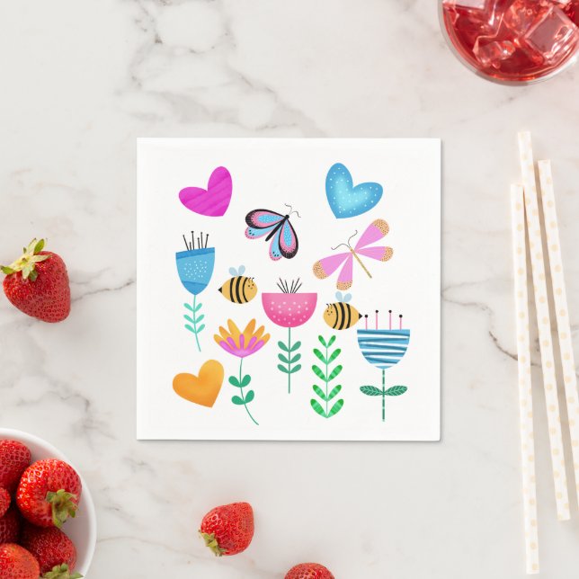 Happy Bee Garden Napkins (Insitu)