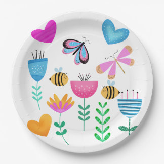 Happy Bee Garden Paper Plates