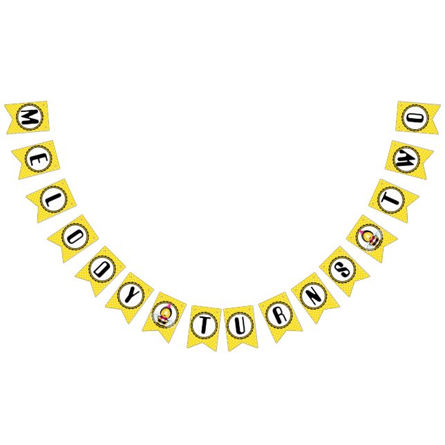 Happy Bee Girl Birthday Bunting Flag (All)