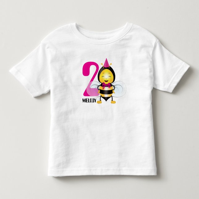 Happy Bee Girl T-Shirt for Girl's birthday (Front)