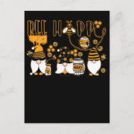 Happy Bee Gnome Honey Lover Beekeeping Postcard