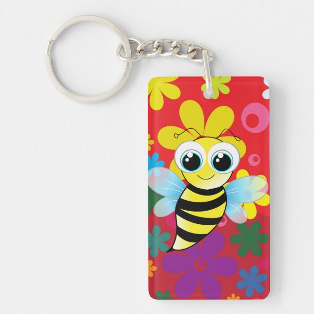 Happy bee keychain (Front)