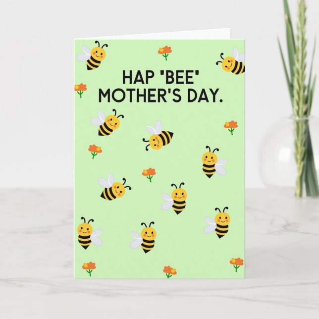 Happy Bee Mothers Day Wife Card (Front)