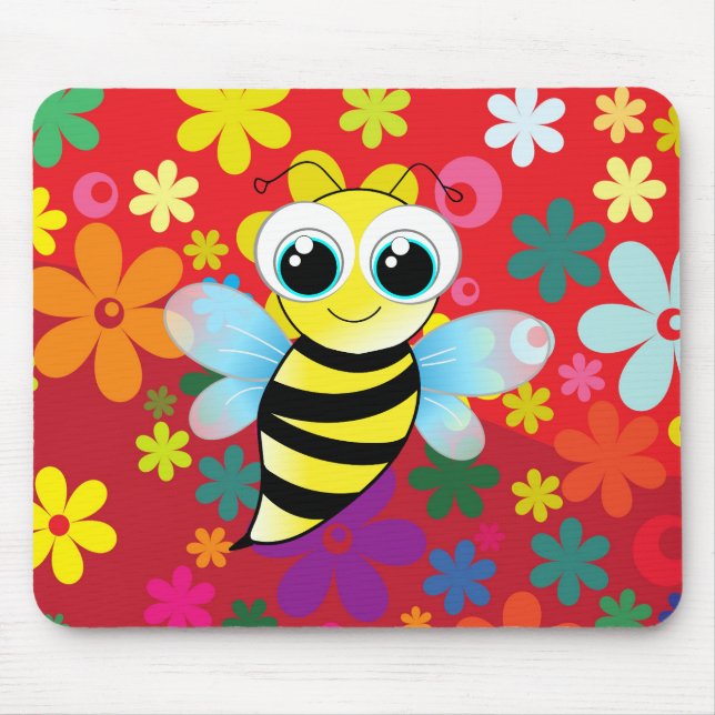 Happy bee mouse pad (Front)