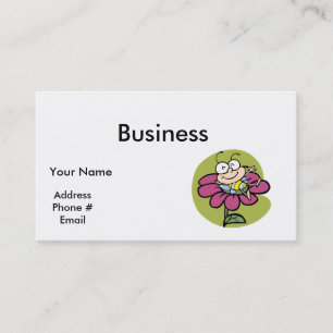 happy bee on flower business card