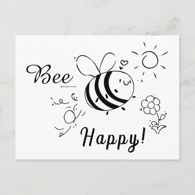 Happy Bee Postcard (Front)