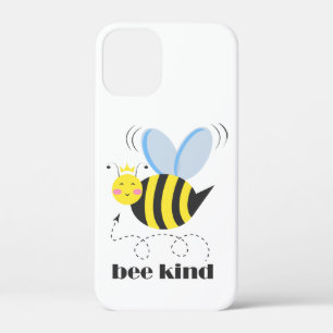 Happy bee princess with crown and slogan Bee Kind iPhone 12 Mini Case