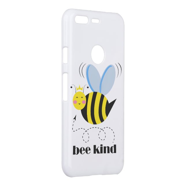 Happy bee princess with crown and slogan Bee Kind Uncommon Google Pixel Case (Back/Right)