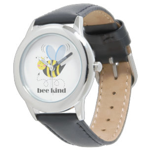Happy bee princess with crown and slogan Bee Kind Watch