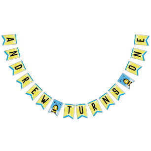 Happy Bee Theme Birthday Bunting Flags